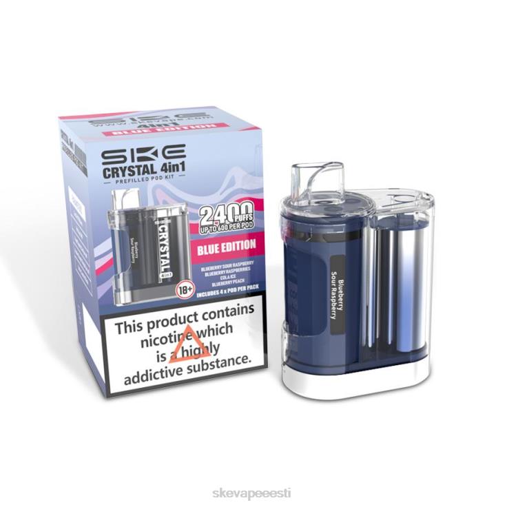 SKE Vape Flavours - SKE crystal 2400 4 in 1 pod komplekt segatuna sinine väljaanne BD60X4
