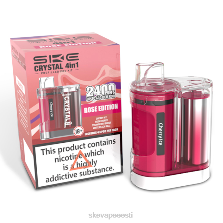 SKE Vape Review - SKE crystal 2400 4 in 1 pod komplekt segatuna roosi väljaanne BD60X98